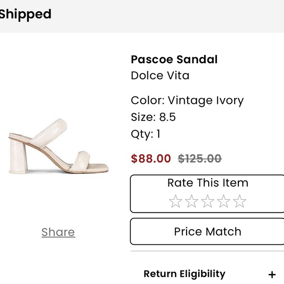 Dolce Vita Pascoe Sandal in Vintage Ivory - Picture 5 of 5